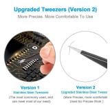 YHYZ 6PCS Precision Tweezers Set, Upgraded Anti-Static Stainless Steel Precise Tweezers (Fine, Curved, Flat), Perfect For Craft, Electronic, Soldering, Model, Hobby, Jewelry Making, Laboratory