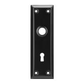 Newliplace 2 Pack Mortise Lock Door Knob Plates For Interior Doors, Old Style Mortise Door Knob Cover Plate Replacement, Matte Black Door Escutcheon