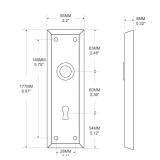Newliplace 2 Pack Mortise Lock Door Knob Plates For Interior Doors, Old Style Mortise Door Knob Cover Plate Replacement, Matte Black Door Escutcheon