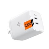 Spigen For 65W USB C Charger, [GaN 652 Total 65W 2 Ports GaN III Tech] Dual Fast Charger PD 3.0 Charging Block Compatible With MacBook, IPad, IPhone 17 16 15, Galaxy S25 S24 Series, Fold Flip