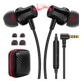 Wired Headphones Earphones For Laptop PC Chromebook Noise Isolating Ear Buds With 3.5mm Plug In Audio Jack Microphone HiFi Stereo Clear Call Volume Control For Kindle Fire Switch MP3 Android School