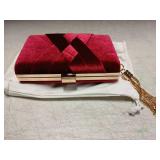 CARIEDO Velvet Evening Clutch Purse For Women Bridal Wedding Guest Bag, Elegant Gift For Bride Family, Black Tie Events & Formal Occasions