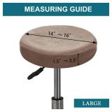 Turquoize 2 Pack Bar Stool Covers Round Stool Covers With Elastic Bands Bar Stool Seat Covers Slipcover Washable Stool Cushion Covers Feature Stretch Thick Bouncy Fabric, Dia 14"-16", Large, Taupe