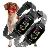 JEUJE Dog Bark Collar 2 Pack, Bark Collar For Large Medium Small Dogs 8-120lbs, AUTO Barking Collar, Bark Training Collar with 7-Level Sensitivity + 5 Safety Modes Humane Training System