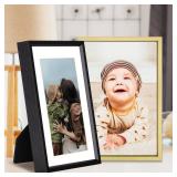 3x4 Picture Frame, Black Metal Photo Frames With HD Glass, Fits 2x3 With Mat Or 3 x 4 Without Mat, Display For Wall And Table, 1 Pack