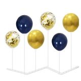 ZJDHPTY Balloon Stand With 10 Pcs Navy Blue And Gold Balloons, Centerpiece Table Decorations For Birthday Graduation Anniversary Retirement Wedding New Years Decoration 2025 (Gold Navy 4pack)