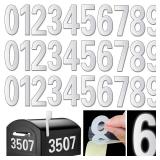 Reflective Mailbox Numbers For Outside - 30 Pcs Waterproof Mailbox Numbers Stickers, Large 3 Inch Self Adhesive 0-9 Vinyl Number For Mailbox, Door, Garbage Bins, Address Number (White)