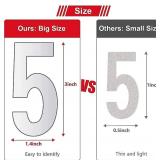 Reflective Mailbox Numbers For Outside - 30 Pcs Waterproof Mailbox Numbers Stickers, Large 3 Inch Self Adhesive 0-9 Vinyl Number For Mailbox, Door, Garbage Bins, Address Number (White)