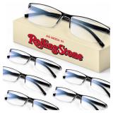 Gaoye 6 pack 2.5 Executive Style Reading Glasses Men - Durable Readers With Blue Light Filtering- Comfortable Fit With TR90 Frames