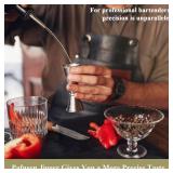 Pafusen Bartending Jigger With 2 Pourers, Japanese Jigger With 5 Measurements, 2oz/1oz, Shot Measure, Bar Tool Accessories (Silver, 1 Jigger + 2 Pourers With Caps)