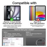 JETech Rotating Case for iPad Air 11-Inch M3/M2 (2025/2024), iPad Air 5/4 (2022/2020 5th/4th Generation), 360 Degree Rotation Protective Stand Cover Clear Back, Auto Wake/Sleep (Sky Blue)