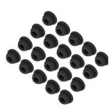 MECCANIXITY 20pcs Silicone Snap in Locking Hole Plugs,8mm/0.3 Inch Mounting Diameter Narrow Groove Width 2mm Panel Seal Cover Round for Kitchen Bulkheads Waterproof Sealing Plugs Black
