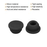 MECCANIXITY 20pcs Silicone Snap in Locking Hole Plugs,8mm/0.3 Inch Mounting Diameter Narrow Groove Width 2mm Panel Seal Cover Round for Kitchen Bulkheads Waterproof Sealing Plugs Black