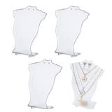 arricraft 4 Pcs Jewelry Necklace Displays, Clear Bust Display Stand Plastic Jewelry Display Holder for Jewelry Display (Hight 4.72")