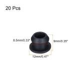 MECCANIXITY Silicone Snap in Locking Hole Plugs Rubber Panel Seal Cover Flush Type Panel Round for Kitchen Rubber Bulkheads Waterproof Sealing Plugs 8.5mm/0.33 Inch Dia Black,Pack of 20