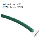MECCANIXITY 18AWG 18 Gauge Stranded PVC Hookup Wire 10M/33ft Green, Electrical UL1007 Spool Tinned Copper for Internal Connecting, Marine