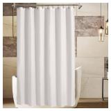 ALYVIA SPRING Extra Long Fabric Shower Curtain Liner Waterproof - 72" x 84", Soft & Lightweight XL Shower Curtain with Magnets, Machine Washable - 72x84, White