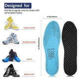 Sintege 3 Pairs Breathable Shoe Insoles Inserts Soft Cushioning Double-Layer Latex Foam Perforated Replacement Insoles for Men 7-11 Woman 2-8 (Black)