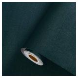 Akywall Dark Green Wallpaper Peel and Stick Textured Blackish Green Grasscloth Contact Paper 472" Waterproof Self Adhesive Stick on Removable Faux Solid Linen Vinyl Roll for Cabinet Drawer Bedroom