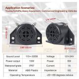 ChimimeDecor Backup Alarm 110dB 12V-24V DC Heavy-Duty Industrial Waterproof Backup Reverse Warning Alarm with Super Loud Beeper Tone for Truck Van Freight Car Lorry Heavy Vehicles