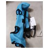 MIFNRO Pet Grooming Hammock for 6-11 lbs Pets - Adjustable Height, Tool Bag, 30 lb Capacity, Door-Hook Hanging, Foldable, Blue