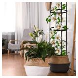 Garden Obelisk Trellis for Climbing Plants Outdoor 6 Ft Rose Bush Round Trellis for Pots Rustproof Metal Plant Flower Trellises for Clematis Vine Jasmine Support Outdoor Indoor