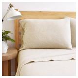 Road Trip America Jersey Sheets King Set - Cotton (4 Pieces) All Seasonal Deep Pockets Soft Cozy Knit Stretchy Bed Sheets - Hotel and Residential Quality (Oatmeal, King)