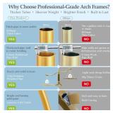 Arch Backdrop Stand,7.2FT, 6.6FT, 6FT Set of 3 Metal Gold Balloon Arch Stand Kit Wedding Arch Stand for Baby Shower Birthday Party Event Decoration Garden Floral Balloon Arch with Base