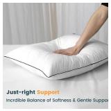 HYVIF Set of 2 Luxury Hungarian Goose Down Pillows - 750 Fill Power, 460 Thread Count Cotton Blend Shell - Soft Down Pillows for Sleeping - Standard (20" x 26"),2 Pack