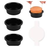 HUAKENER 4 Inch Cake Pan - Set of 3 Round Cake Pans with 100 Pieces Parchment Paper, Non-stick Cake Baking Pans, Dishwasher Safe