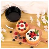 HUAKENER 4 Inch Cake Pan - Set of 3 Round Cake Pans with 100 Pieces Parchment Paper, Non-stick Cake Baking Pans, Dishwasher Safe