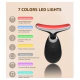 ELISHINE Red-Light-Therapy-for-Face and Neck, 7 Color Light Based Facial Massager, Portable Skin Care Tool (Black)