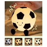YISUN Soccer Night Light for Boys Light Up Football Lamp Dimmable Rechargeable Silicone Night Light Home Decor Birthday Christmas Gifts for Kids