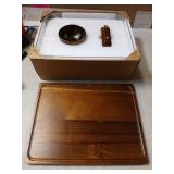 RosiRoli Acacia Wood Cake Stand with Lid 2-in-1 Rectangular Charcuterie Board & Dessert Display, Shatterproof Acrylic Dome Cover for Freshness, Serving Platter for Parties, Weddings, Birthdays, Gifts