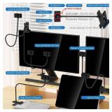 Eye Contact Webcam with Microphone for PC, 1080P Center cam for mac, 95°FOV Middle-Screen Center cam, USB computer camera Plug&Play, for desktop computer Facetime Compatible with macOS&Windows (Black