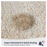 PURRUGS Bathroom Rug Non-Slip Machine Washable 20" x 30", Super Absorbent and Quick Dry Shaggy Microfiber Bath Mat, Extra Soft and Plush Bath Rug for Bathtub, Shower and Sink, Beige