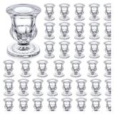 Foaincore 42 Pcs Candlestick Holders Bulk 2.5 Inch Taper Candle Holder for Table Centerpiece Thick Glass Ritual Candle Stand for Wedding Christmas Valentines Festival Party Decorations(Clear)