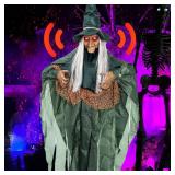 Halloween Decorations Outdoor Halloween Animatronics Motion Activated 6Ft Creepy Hanging Witch with Light-up Eyes Haunted House Prop Decor Indoor 2025 Update