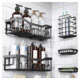 EUDELE Adhesive Shower Caddy, 5 Pack Rustproof Stainless Steel Bath Organizers With Large Capacity, No Drilling Shelves for Bathroom Storage & Home Decor-XL Size