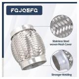 FGJQEFG 2PCS Exhaust Flex Pipe Stainless Steel Double Braid Long Heavy Duty 3