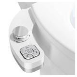 PIKETS Bidet Attachment for Toilet, Dual Nozzle (Frontal and Rear Wash) Non-Electric Fresh Water Toilet Seat Attachment with Nozzle Self Cleaning, Adjustable Water Pressure(Chrome Silver)