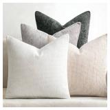 MIULEE Pack of 4 Couch Throw Pillow Covers 20x20 Inch Gray Soft Decorative Chenille Pillow Covers Farmhouse Accent Cushion Covers for Boho Home Decor Sofa Bedroom Living Room