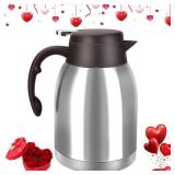 54oz Stainless Steel Thermal Coffee Carafe Dispenser, Unbreakable Double Wall Vacuum Flask 1.6L Water Tea Pot Beverage Pitcher for Cold Drinks in Summer(Classic Silver)