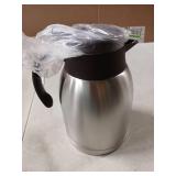 54oz Stainless Steel Thermal Coffee Carafe Dispenser, Unbreakable Double Wall Vacuum Flask 1.6L Water Tea Pot Beverage Pitcher for Cold Drinks in Summer(Classic Silver)