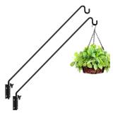 ERYTLLY 2 Packs Heavy Duty Deck Hook Wall Mounted, Extensible and Adjustable Deck Hook for Hanging Bird Feeder, Plants, Suet Baskets,Wind Chimes,Lanterns and More
