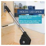 Toy Box Hinges Soft Close - Chest Hinge Lid Stay 105 Degree Open with Soft Close, Lid Support for Toy Box and Upward Top-Opening Flap Doors (Black 2 Pack)