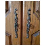 WOODEN ARMOIRE WITH BOMBE STYLE BASE WITH CURVED TOP WOODEN ARMOIRE WITH BOMBE STYLE BASE WITH CURVED TOP