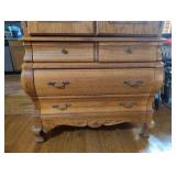 WOODEN ARMOIRE WITH BOMBE STYLE BASE WITH CURVED TOP WOODEN ARMOIRE WITH BOMBE STYLE BASE WITH CURVED TOP