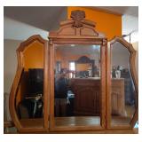 7 DRAWER WOODEN DRESSER WITH TRIFOLD MIRROR 7 DRAWER WOODEN DRESSER WITH TRIFOLD MIRROR