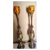 VINTAGE ALABASTER SHADE LAMPS WITH A BRASS BASE VINTAGE ALABASTER SHADE LAMPS WITH A BRASS BASE